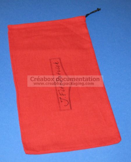pochon coton gratté rouge